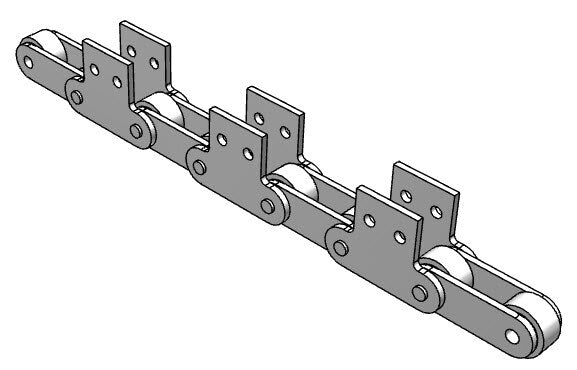 Roller Chain, ANSI Extended Pitch Attach, C2062 Pitch, Attachment Chain, 304 Stainless , 1-1/2" Pitch, 1 Strand, SK-2, E2LP