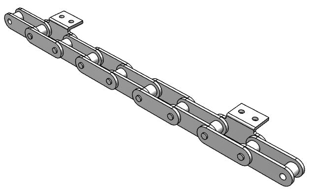Roller Chain, ANSI Extended Pitch Attach, C2080 Pitch, Attachment Chain, 600 Stainless , 2" Pitch, 1 Strand, A-2, E6LP