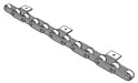 Roller Chain, ANSI Extended Pitch Attach, C2082 Pitch, Attachment Chain, 600 Stainless , 2" Pitch, 1 Strand, A-1, E4LP