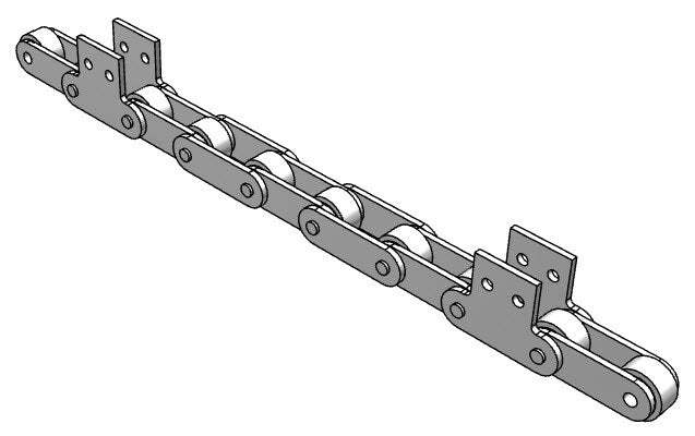 Roller Chain, ANSI Extended Pitch Attach, C2082 Pitch, Attachment Chain, 600 Stainless , 2" Pitch, 1 Strand, SK-2, E6LP