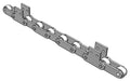 Roller Chain, ANSI Extended Pitch Attach, C2082 Pitch, Attachment Chain, Carbon Steel, 2" Pitch, 1 Strand, SK-2, E6LP