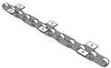 Roller Chain, ANSI Extended Pitch Attach, C2082 Pitch, Attachment Chain, Carbon Steel, 2" Pitch, 1 Strand, K-1, E4LP