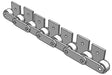 Roller Chain, ANSI Extended Pitch Attach, C2082 Pitch, Attachment Chain, Carbon Steel, 2" Pitch, 1 Strand, SA-1, EL