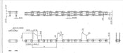 Roller Chain, ANSI Extended Pitch Attach, C2100 Pitch, Attachment Chain, Carbon Steel, 2-1/2" Pitch, 1 Strand, M-1, E6LP