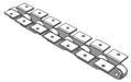 Roller Chain, ANSI Extended Pitch Attach, C2102 Pitch, Attachment Chain, Carbon Steel, 2-1/2" Pitch, 1 Strand, K-1, EL