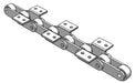 Roller Chain, ANSI Extended Pitch Attach, C2102 Pitch, Attachment Chain, Carbon Steel, 2-1/2" Pitch, 1 Strand, K-2, E2LP