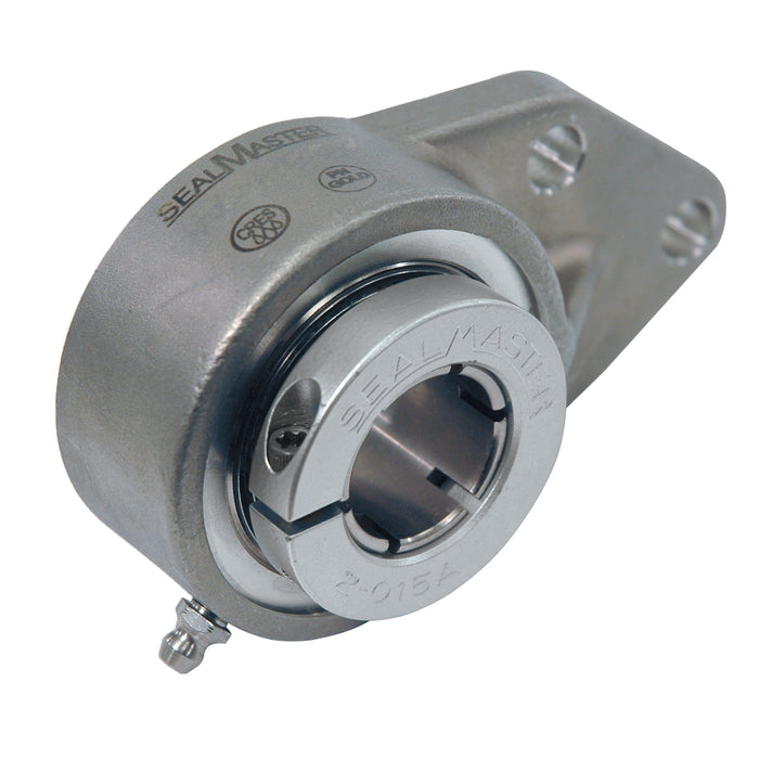 Sealmaster CRFBS-PN20T Mounted Ball Bearings, Phosphorous Nickel Coated Bearing, 3 Bolt Flange Bracket Bearings, 1-1/4" Diameter, Stainless Steel Housing, Concentric Locking, High Performance Seal (HPS), Wide Inner Race