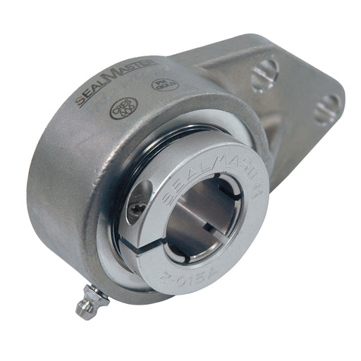 Sealmaster CRFBS-PN20RT Mounted Ball Bearings, Phosphorous Nickel Coated Bearing, 3 Bolt Flange Bracket Bearings, 1-1/4" Diameter, Stainless Steel Housing, Concentric Locking, High Performance Seal (HPS), Wide Inner Race