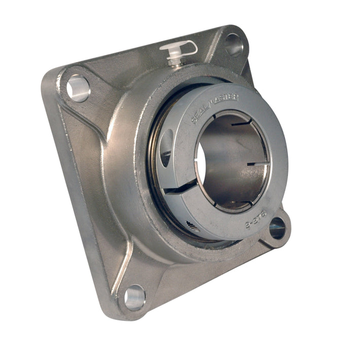 Sealmaster CRFS-PN24T Mounted Ball Bearings, Phosphorous Nickel Coated Bearing, 4 Bolt Flange Bearings, 1-1/2" Diameter, Stainless Steel Housing, Concentric Locking, High Performance Seal (HPS), Wide Inner Race