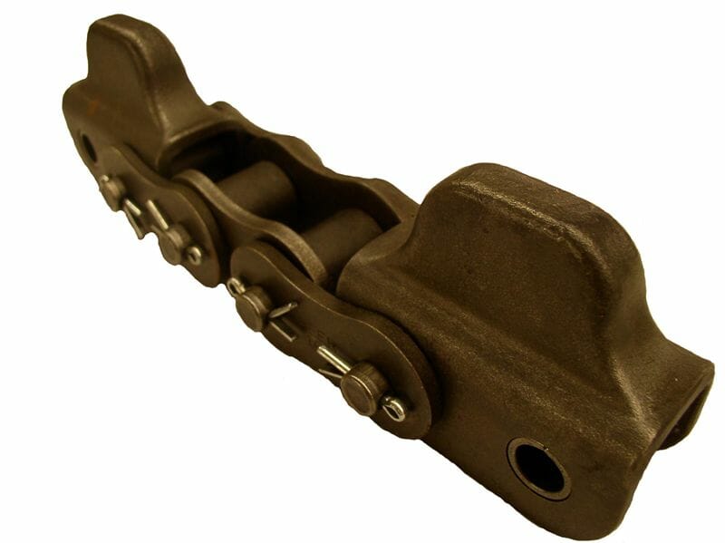 Specialty Chain, Caterpillar Drive, 160 Pitch, Attachment Chain, Carbon Steel, 2" Pitch, 1 Strand, X348 DOGS, E6LR