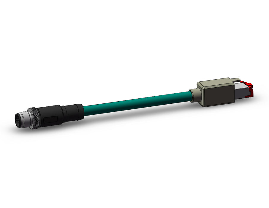 EX9-AC010EN-PSRJ Com Cable Con M12 D-Coded to RJ45 1m