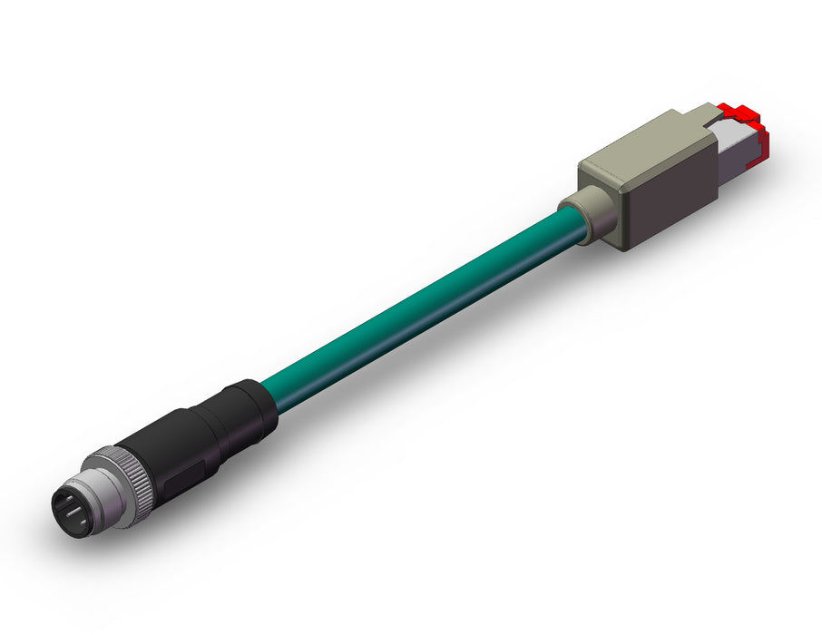 EX9-AC020EN-PSRJ Com Cable Con M12 D-Coded to RJ45 2m