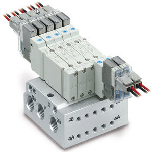 JJ5SY1-40-02D-M5 2 Station Mfld, Non Plug-in Metal Base