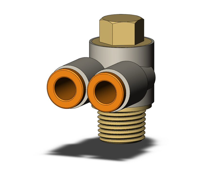 KQ2Z05-34AS FITTING, BR UNI MALE ELBOW