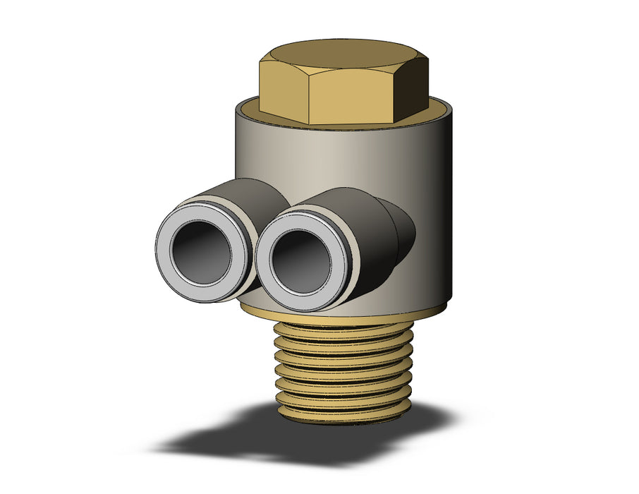 KQ2Z06-02AS FITTING, BR UNI MALE ELBOW