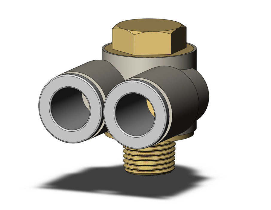 KQ2Z08-01AS FITTING, BR UNI MALE ELBOW