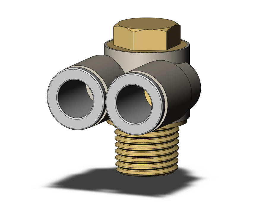 KQ2Z08-02A FITTING, BR UNI MALE ELBOW