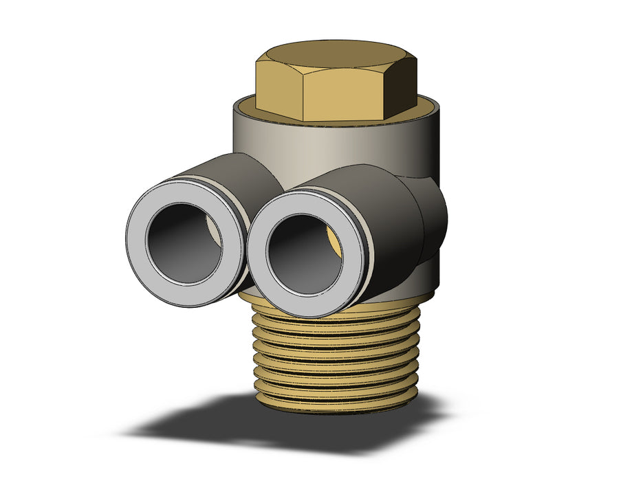 KQ2Z08-03AS FITTING, BR UNI MALE ELBOW