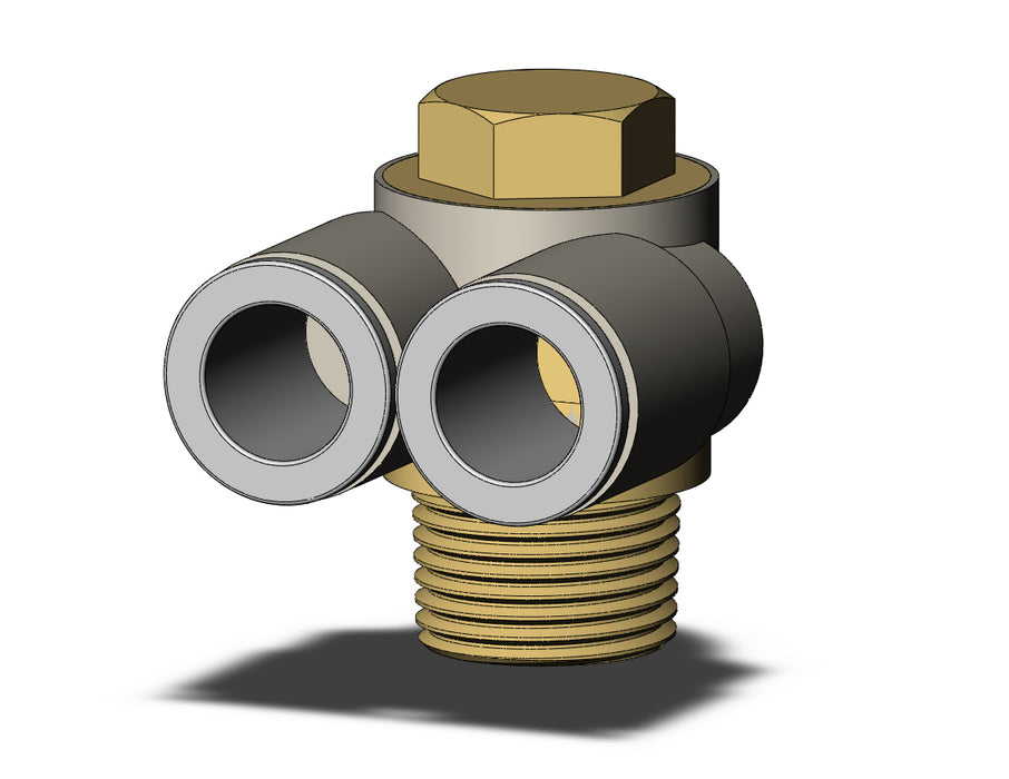 KQ2Z10-03AS FITTING, BR UNI MALE ELBOW