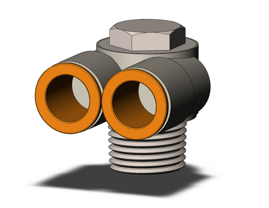 KQ2Z13-37NS FITTING, BR UNI MALE ELBOW