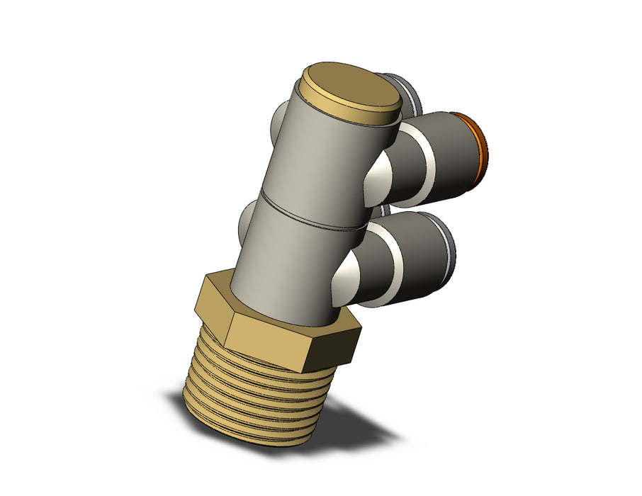 KQ2ZD06-03A FITTING, DBLE BR UNI MALE ELBOW