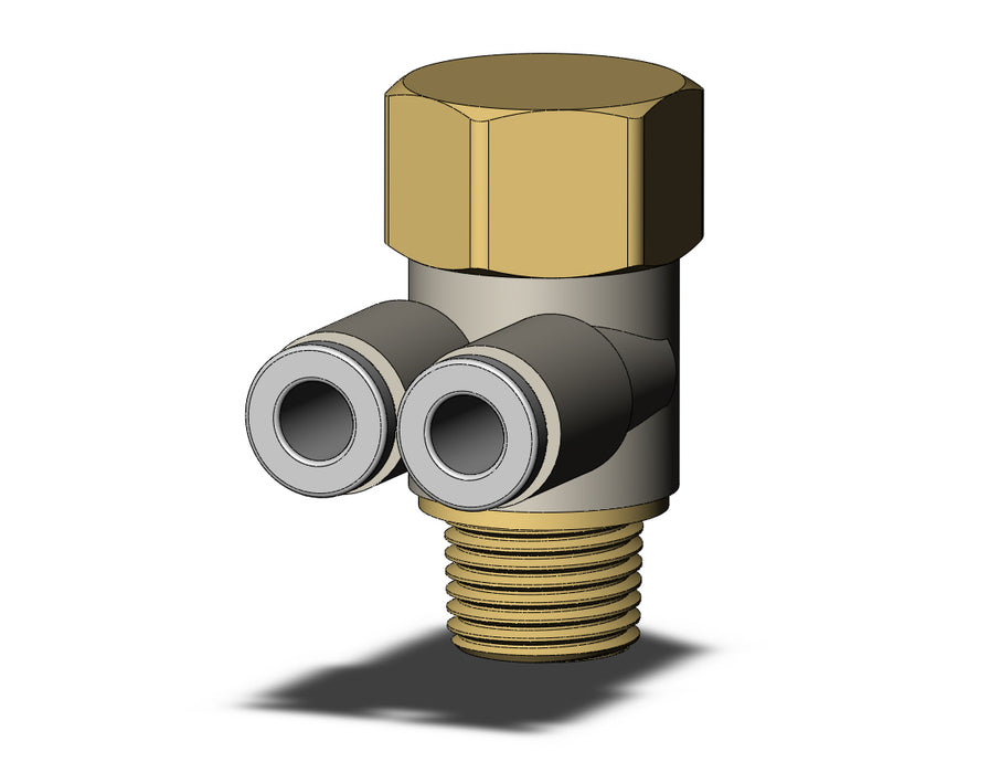 KQ2ZF04-01AS FITTING, BR UNI FEMALE ELBOW