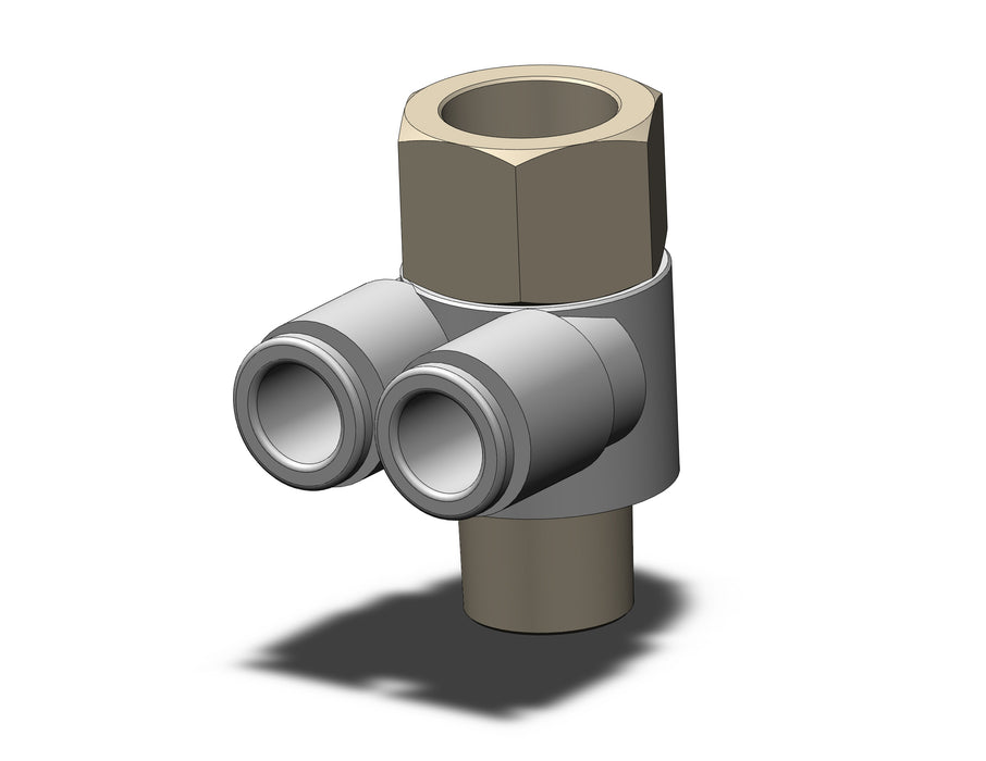 KQ2ZF08-02AS FITTING, BR UNI FEMALE ELBOW