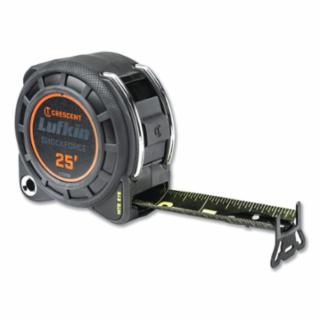 Crescent Tools Shockforce Night Eye Dual-Sided Tape Measure, 25 ft x 1-3/16 in, SAE, Black Hi-Viz Green Markings Blade
