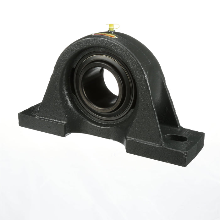 Sealmaster MHP-43 CXU Mounted Ball Bearings, Black Oxide Bearing, Pillow Block Bearings, 2-11/16" Diameter, Cast Iron Housing, Set Screw Locking, Felt Labyrinth Seal, Air Handling Housing Fit, Wide Inner Race