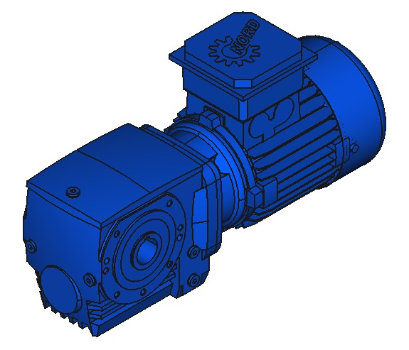 Nord N5311-15-CT 0.75 HP, 24.01:1 ratio, 1.25" bore Helical-Worm Gearmotor without Cover or Torque Arm - Power Motion