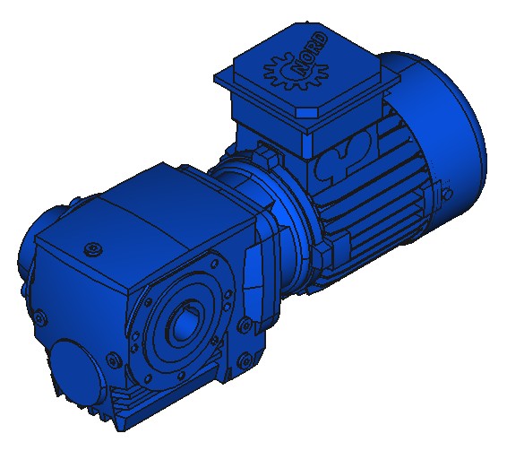 Nord N5311-15-T 0.75 HP, 24.01:1 ratio, 1.25" bore Helical-Worm Gearmotor without Torque Arm - Power Motion