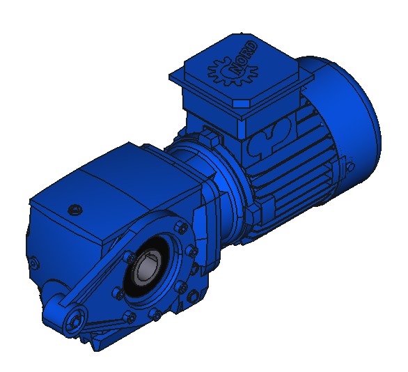 Nord N5311-13-C 3/4 HP, 19.42:1 ratio, 1.25" bore Helical-Worm Gearmotor without Cover - Power Motion