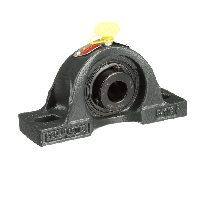 Sealmaster NP-8 XLO Mounted Ball Bearings, Black Oxide Bearing, Pillow Block Bearings, 1/2" Diameter, Cast Iron Housing, Set Screw Locking, Felt Labyrinth Seal, Extra Low Drag, Wide Inner Race