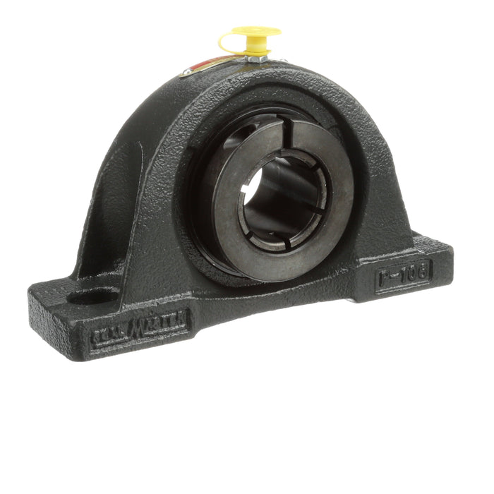 Sealmaster NP-20T HS Mounted Ball Bearings, Black Oxide Bearing, Pillow Block Bearings, 1-1/4" Diameter, Cast Iron Housing, Concentric Locking, Felt Labyrinth Seal, High Speed, Wide Inner Race