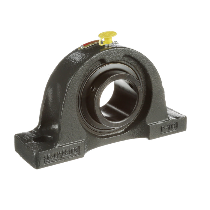 Sealmaster NP-28 HI Mounted Ball Bearings, Black Oxide Bearing, Pillow Block Bearings, 1-3/4" Diameter, Cast Iron Housing, Set Screw Locking, Nomex Seal, High Performance, High Temperature Seal, High Temperature Grease, Krytox 226 Grease, Wide Inner Race