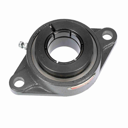 Sealmaster SFTMH-31T CSK Mounted Ball Bearings, Black Oxide Bearing, 2 Bolt Flange Bearings, 1-15/16" Diameter, Cast Iron Housing, Concentric Locking, Felt Labyrinth Seal, 90 Degree Grease Fitting, Wide Inner Race