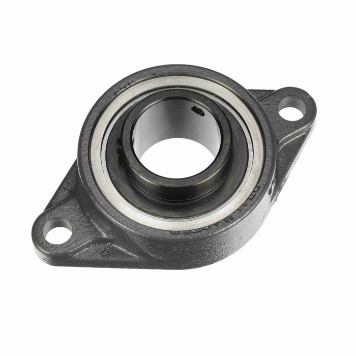 Sealmaster SFTMH-31 Mounted Ball Bearings, Black Oxide Bearing, 2 Bolt Flange Bearings, 1-15/16" Diameter, Cast Iron Housing, Set Screw Locking, Felt Labyrinth Seal, Wide Inner Race