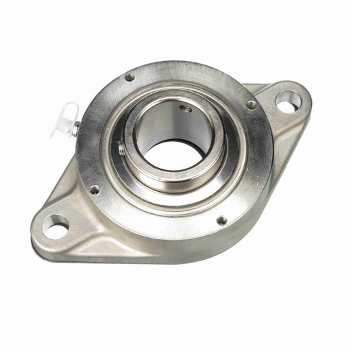 Sealmaster CRBFTS-PN24 Mounted Ball Bearings, Phosphorous Nickel Coated Bearing, 2 Bolt Flange Bearings, 1-1/2" Diameter, Stainless Steel Housing, Set Screw Locking, High Performance Seal (HPS), Machined For Bolt on End Cap and Backside Shield Included, Wide Inner Race