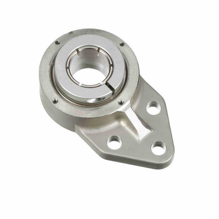 Sealmaster CRBFBS-PN23T RMW Mounted Ball Bearings, Phosphorous Nickel Coated Bearing, 3 Bolt Flange Bracket Bearings, 1-7/16" Diameter, Stainless Steel Housing, Concentric Locking, High Performance Seal (HPS), Reduced Maintenance - Lubed for Life, Machined For Bolt on End Cap and Backside Shield Included, Wide Inner Race