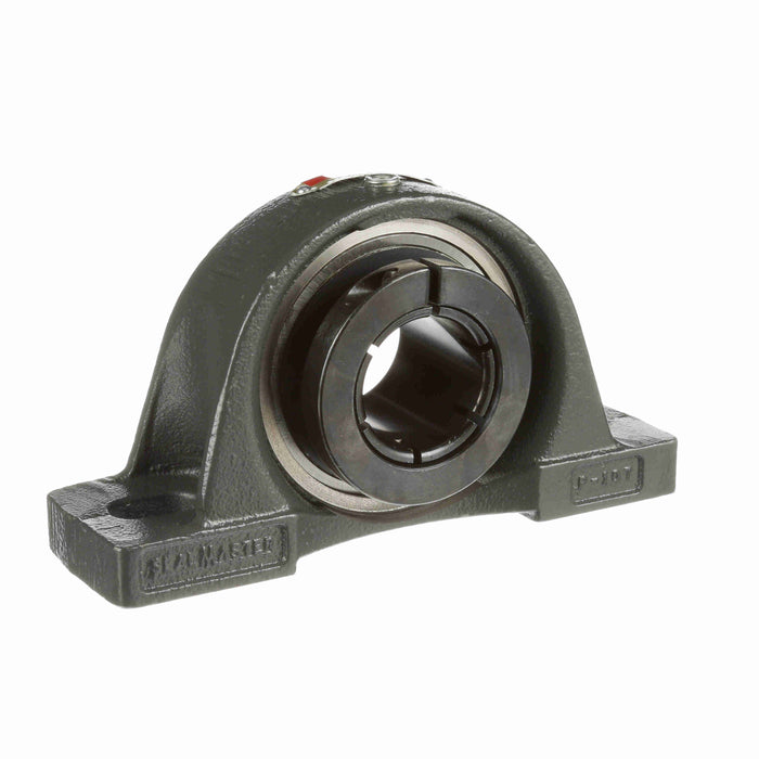 Sealmaster NPMH-27T Mounted Ball Bearings, Black Oxide Bearing, Pillow Block Bearings, 1-11/16" Diameter, Cast Iron Housing, Concentric Locking, Felt Labyrinth Seal, Wide Inner Race