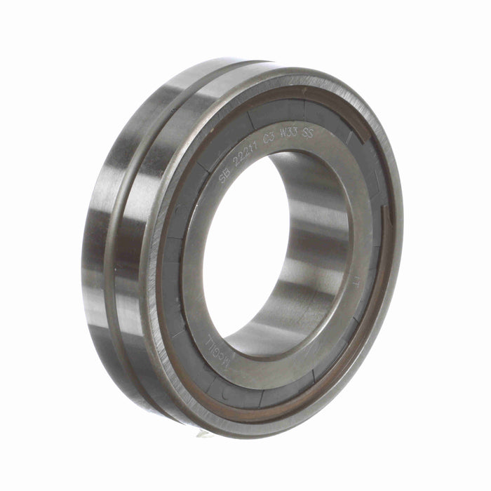 Spherical Roller Bearings 100mm OD 55mm ID Single Seal 25mm Wide Cylindrical Bore C3 Series 222 Oil Hole and Groove 