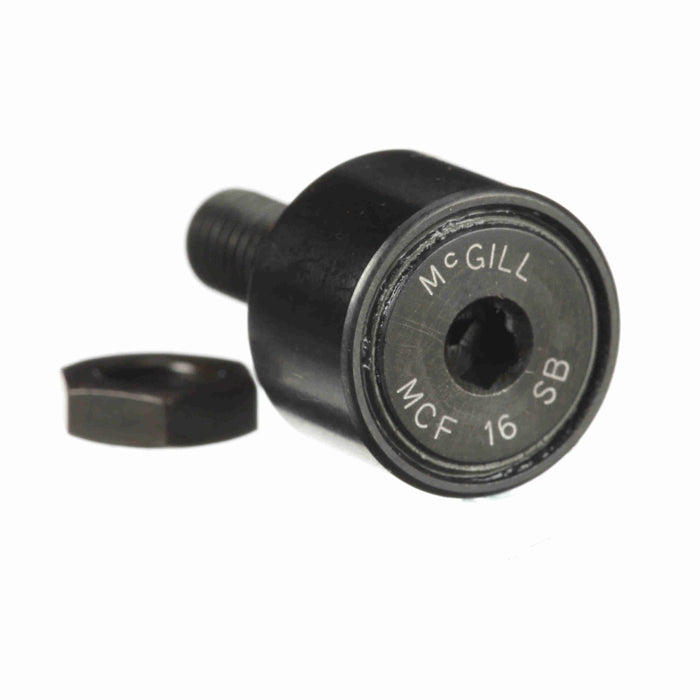 Cam Follower Bearings Stud Mount Eccentric Bushing 16mm OD M6x1.0 Thread Sealed Hex Hole Crowned OD 