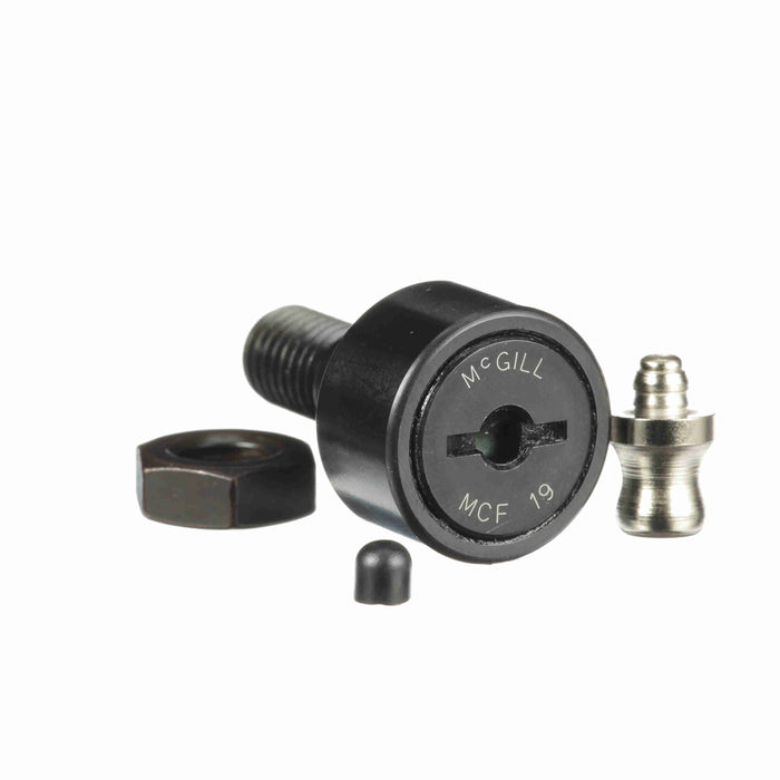 Cam Follower Bearings Stud Mount 19mm OD M8x1.25 Thread Unsealed Screwdriver Slot Crowned OD 