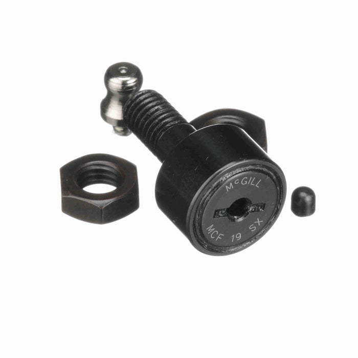 Cam Follower Bearings Stud Mount 19mm OD M8x1.25 Thread Sealed Screwdriver Slot Cylindrical OD 