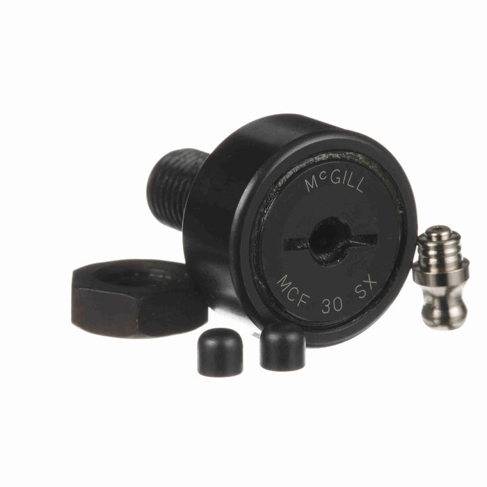 Cam Follower Bearings Stud Mount Eccentric Bushing 30mm OD M12x1.5 Thread Sealed Screwdriver Slot Cylindrical OD 