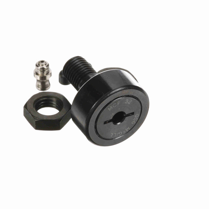 Cam Follower Bearings Stud Mount 32mm OD M12x1.5 Thread Unsealed Screwdriver Slot Crowned OD 