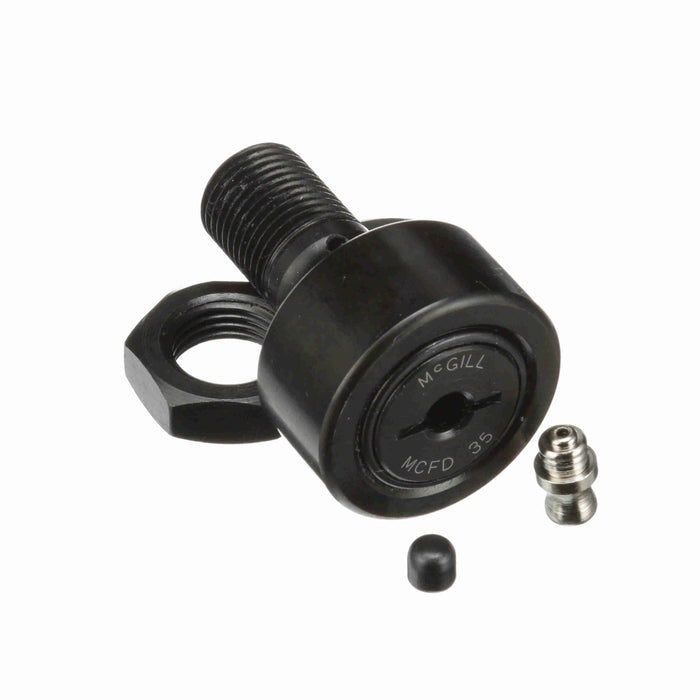 Cam Follower Bearings Stud Mount Heavy Duty 35mm OD M16x1.5 Thread Shielded Screwdriver Slot Crowned OD 