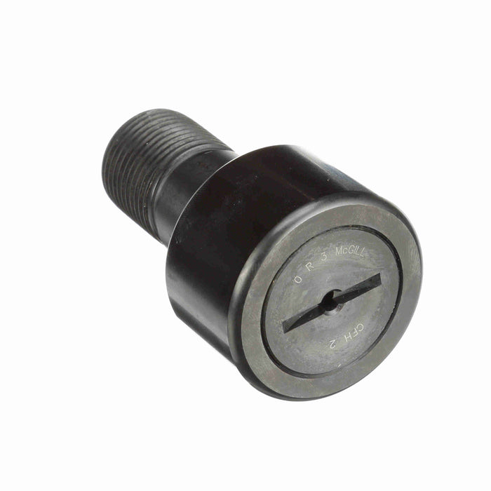 Cam Follower Bearings Stud Mount Heavy Stud 2" OD 1-1/8"-12 Thread Unsealed Screwdriver Slot Cylindrical OD 