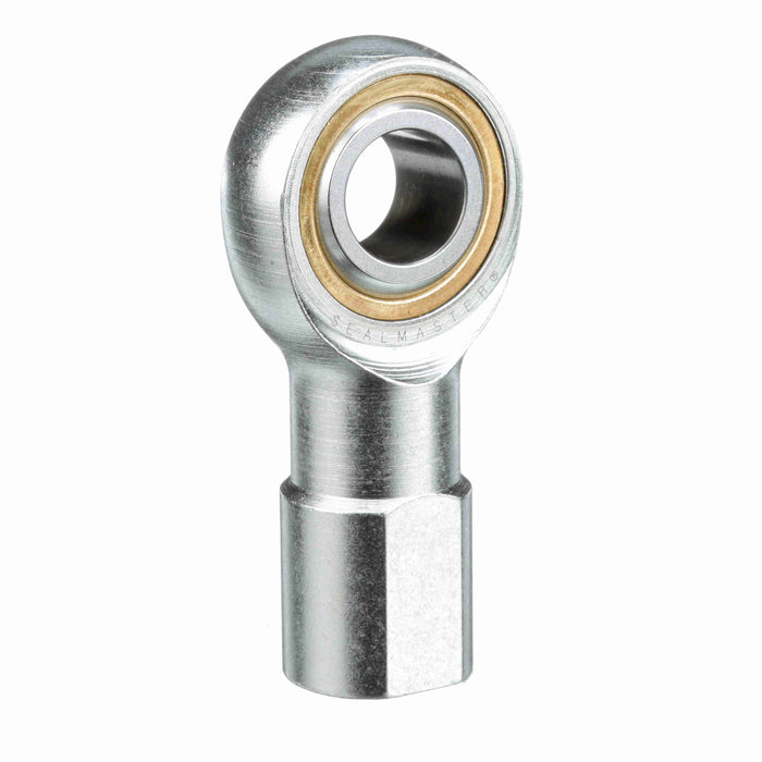 Rod Ends Commercial/Industrial Rod Ends 0.7500" ID Female Thread 3/4"-16 Thread Right Hand Thread Steel Body Corrosion Resistant Plated Body Heat Treated Body Chrome Plated 52100 Steel Ball 