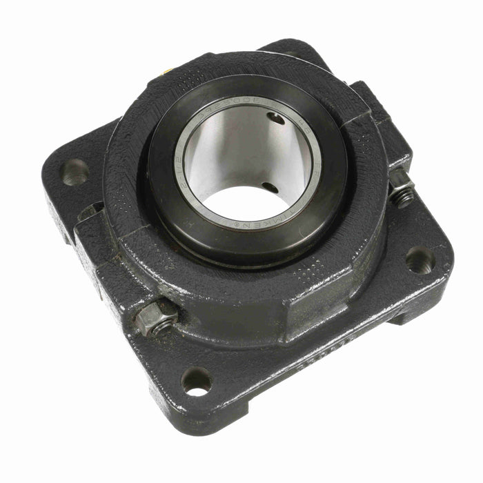 Sealmaster RFB 208C Mounted Tapered Roller Beearings, Black Oxide Bearing, 4 Bolt Flange Bearings, 2-1/2" Diameter, Cast Iron Housing, Two Set Screw Lock Collars, Contact Seal, 